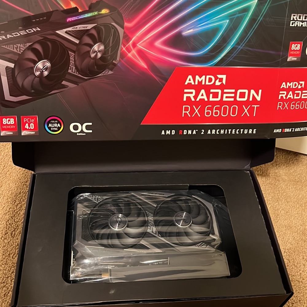 New ASUS AMD Raden RX6600XT ROG Strix Gaming Graphics card